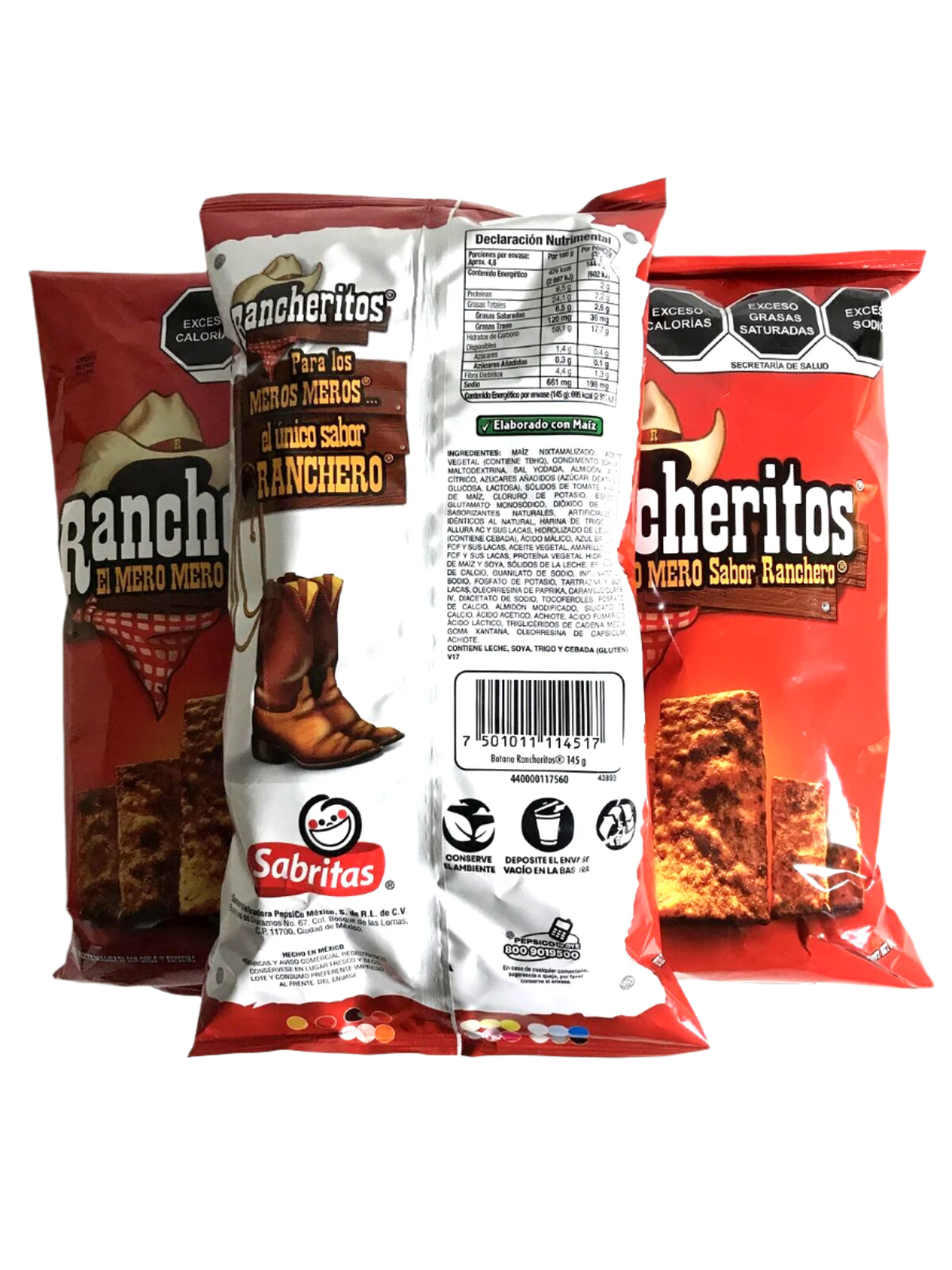 4-Pk Sabritas Rancheritos Tortilla Chip / Rancheritos 145g/5.1oz