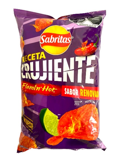 4-Pk Sabritas Receta Crujiente Flamin Hot Mexican Potato Chips 160g/5.64oz