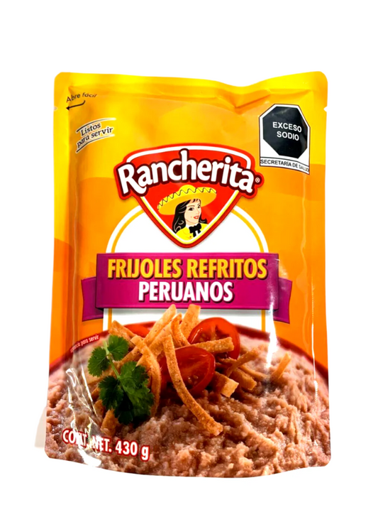 4-Pk Rancherita Refried Peruvian Beans / Frijoles Refritos Peruanos 430g/15.1oz