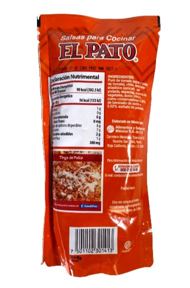 6-Pack Salsa El Pato Salsa para Tinga 250g/8.81oz ea