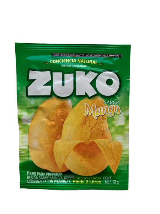 12-Pk ZUKO Mango Powdered Drink Mix 13g/.4oz