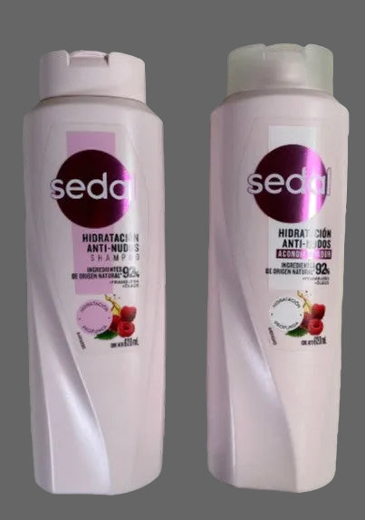 Two bottles of Seda shampoo on a white background
