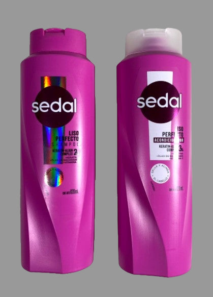 Two purple shampoo bottles with 'sedal' branding on a white background