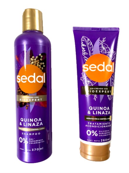 Sedal Quinoa & Flaxseed Shampoo + Conditioner Treatment Set | Hydration & Hair Fall Control | 370ml + 260ml