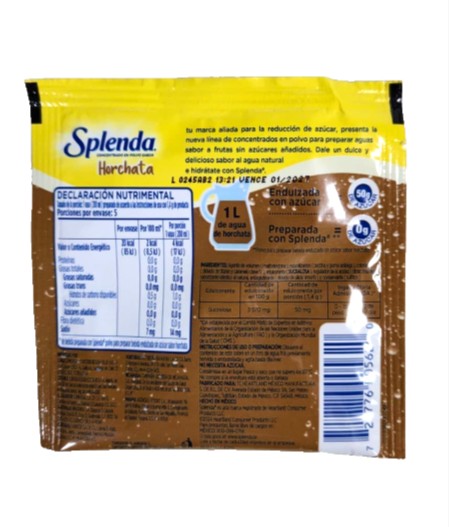 12-Pk  Splenda Horchata Powdered Drink Mix 7gr/.24oz