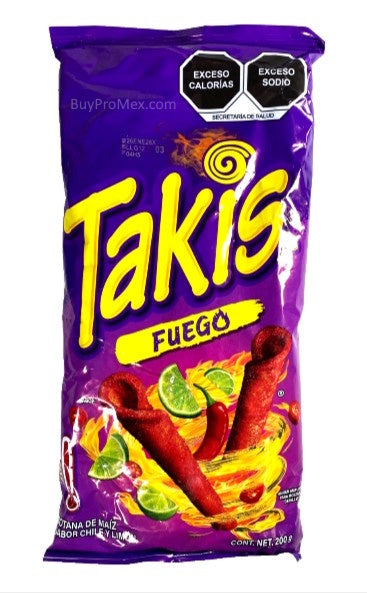 5-Pk Barcel's TAKIS Fuego Tortilla Chips 200gr/7.05oz