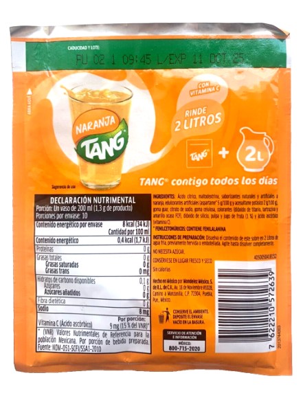 12-Pk TANG Orange Flavor Powdered Drink Mix 13g/.4oz