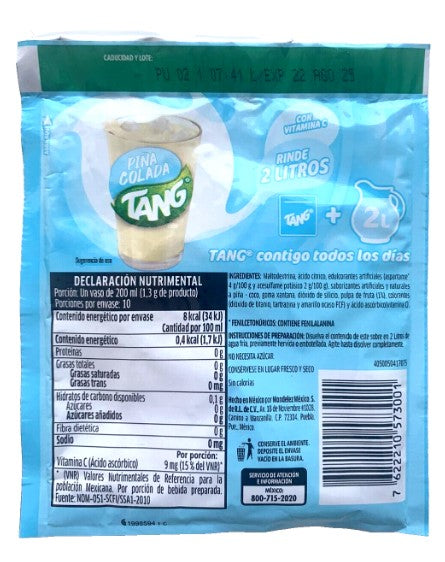 12-Pk Tang Piña Colada Flavored Powdered drink mix 13g/.45oz