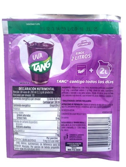 12-Pk TANG Grape Flavored Powdered drink mix 13g/.45oz