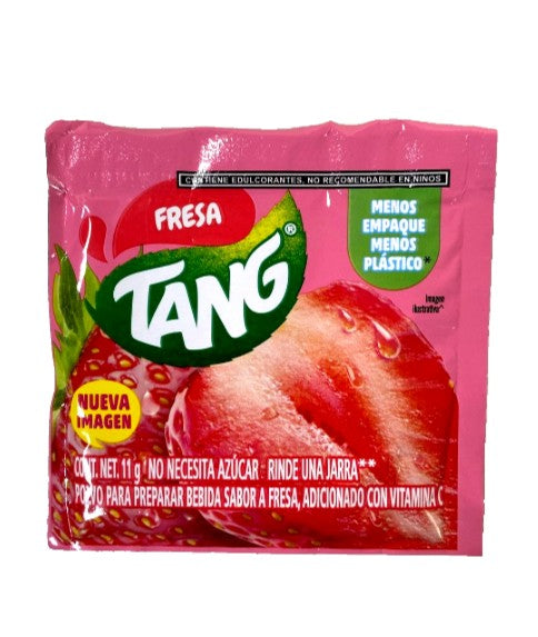 12Pk-Tang Fresa Strawberry Drink Mix | 11g Sachet | No Sugar | Vitamin C | Mexican Import