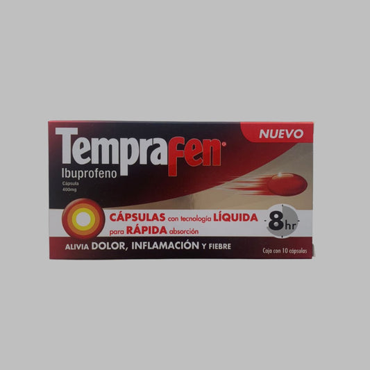 Tempra fen (Ibuprofen) 10 capsules