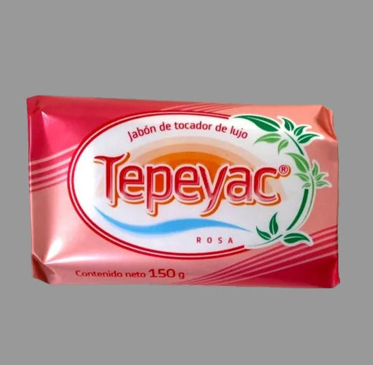 Tepeyac Rosa luxury bar soap 150g front view pink packaging La Corona Mexico