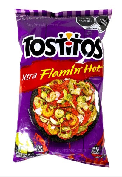 4-Pk Sabritas Tostitos XTRA FLAMIN HOT 175g/6.1oz