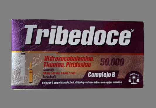 Tribedoce 50,000 Hydroxocobalamin, Thiamine, Pyridoxine Vitamin B Complex 5 Ampules