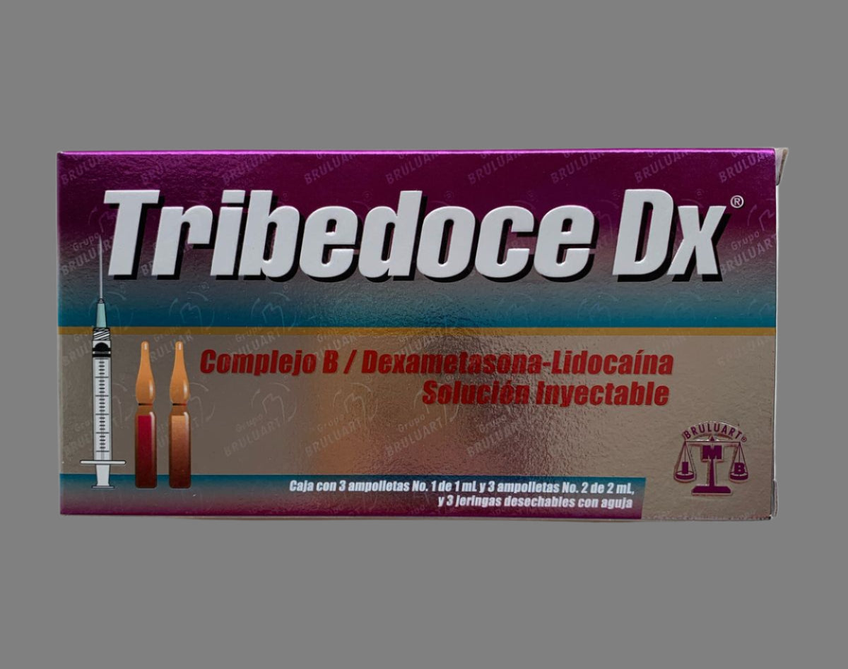 Tribedoce Dx Vitamin B Complex, Dexamethasone, Lidocaine 3 ampules & syringes.