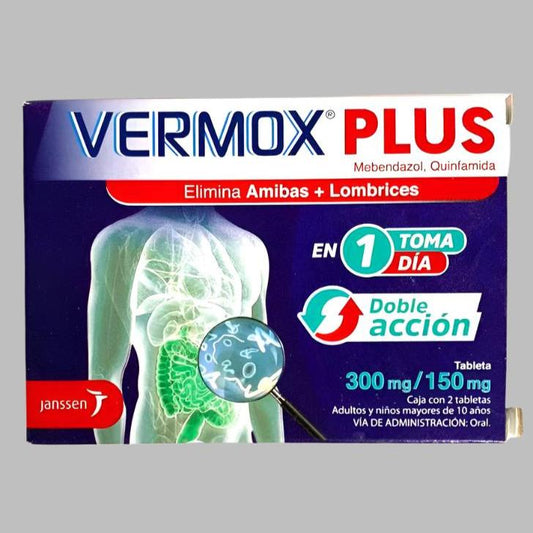 Vermox (Mebendazole)(Quinfamide) Adult Tablets 300mg/150mg