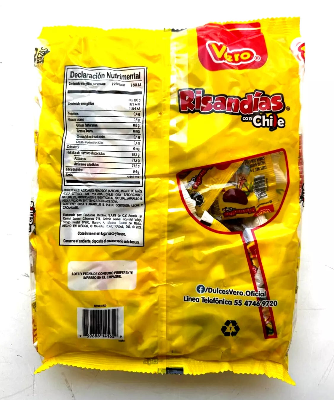 Vero Paletas Risandias c/Chile / Vero Spicy Lollipops 40pzs 600g/21.16oz