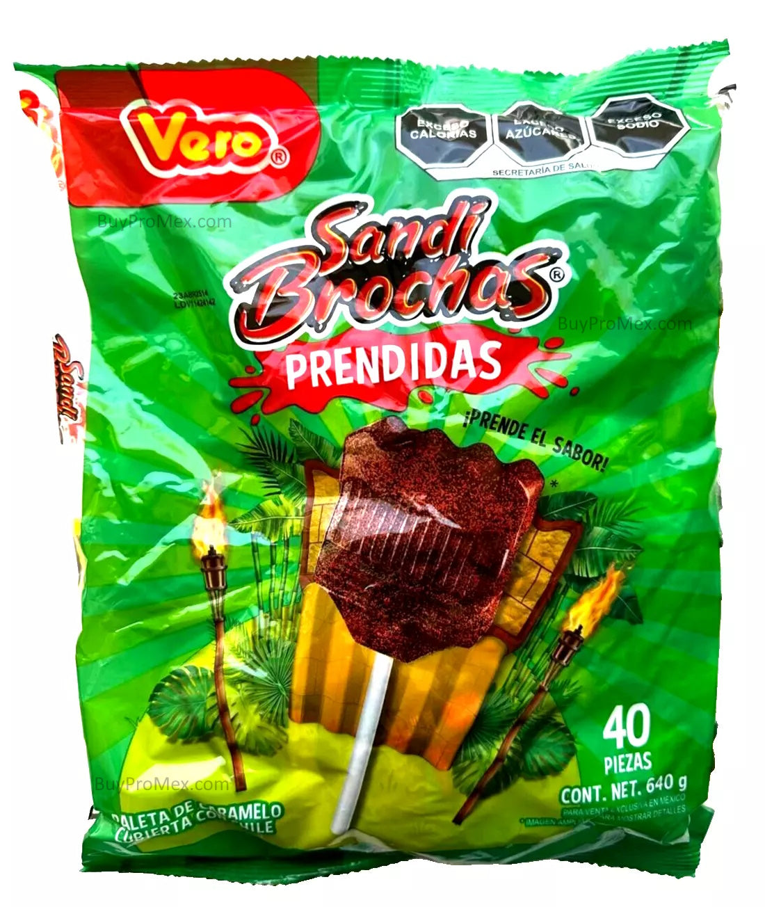 Vero Sandi Brochas / Vero Spicy Watermelon Lollipops 40pzs 640g/22.57oz