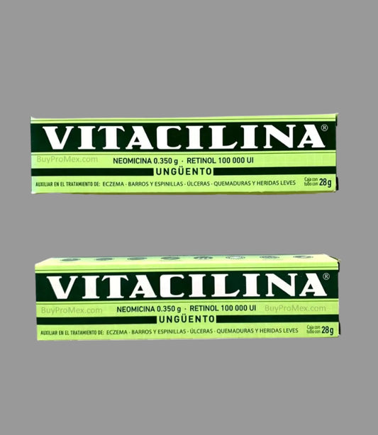 Two packages of Vitacilina Skin Ointment with Retinol, each showing the ointment container with branding and product information.