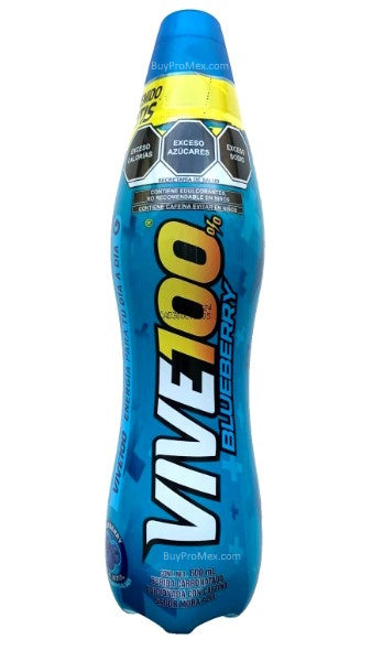 4Pk Vive 100 BlueBerry Carbonated Beverage Energy Drink w/caffeine 500 ml