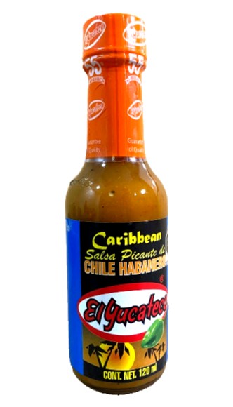 2-Pk Authentic El Yucateco Caribbean Chile Habanero 120ml/4.05oz