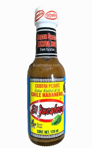 2-Pk Authentic Mayan Hot Sauce El Yucateco Kutbil-ik de Habanero 120ml/4.05oz