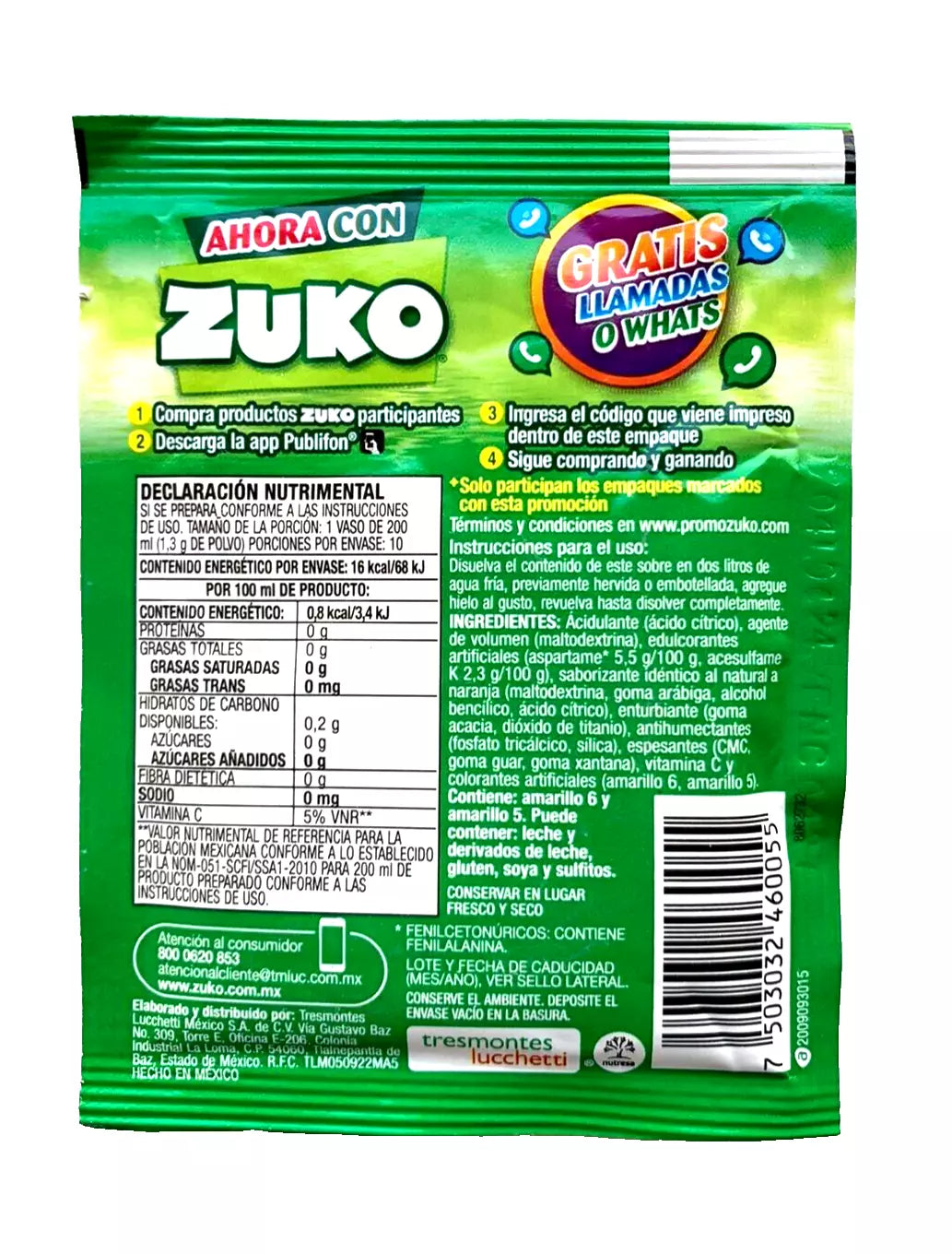 12-Pk ZUKO Strawberry Flavor Powdered Drink Mix 13g/.45oz