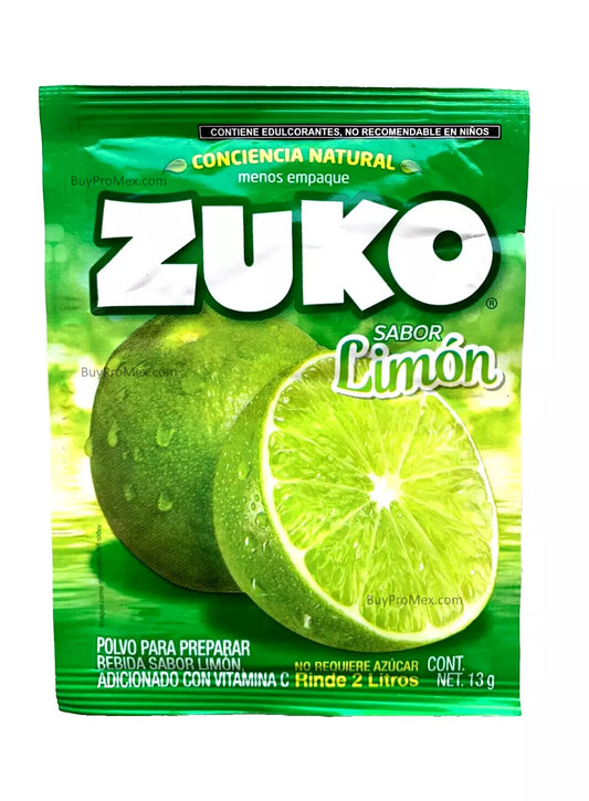 12-Pk ZUKO Limon/ Lemon ZUKO Powder Drink Flavor 13g/.45oz