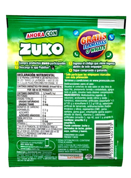 12-Pk ZUKO Tamarindo/Tamarind Flavored ZUKO Powder Drink Mix 13g/.45oz