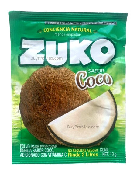 12-Pk ZUKO Coconut ZUKO Powder Drink Flavor 13g/.45oz