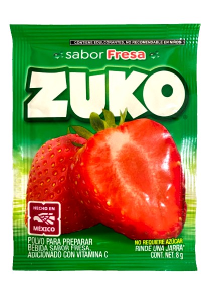 12-Pk ZUKO Strawberry Flavor Powdered Drink Mix 8g/.28oz
