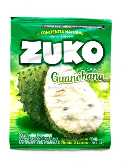 12-Pk ZUKO Guanabana/Soursop Flavored ZUKO Powder Drink Mix 13g/.45oz