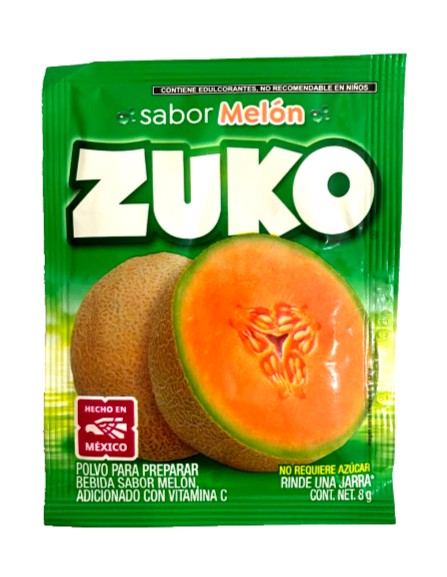 12-Pk ZUKO Melon / Melon ZUKO Powder Drink Flavor 8g/.28oz