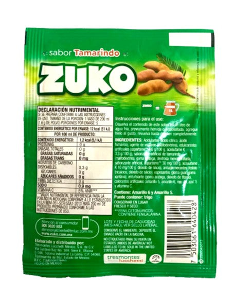 12-Pk ZUKO Tamarindo/Tamarind Flavored ZUKO Powder Drink Mix 8g/.28oz