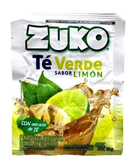 12-Pk ZUKO Green Tea Lemon Flavored Powdered Drink Mix 13g/.45oz