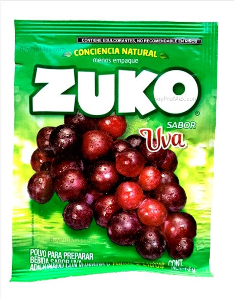 12-Pk ZUKO Grape Flavored Powder Drink Mix 13g/.45oz