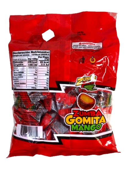 2-Pk ZUMBA Gomitas Mango ZumbaPica 350g/12.34oz