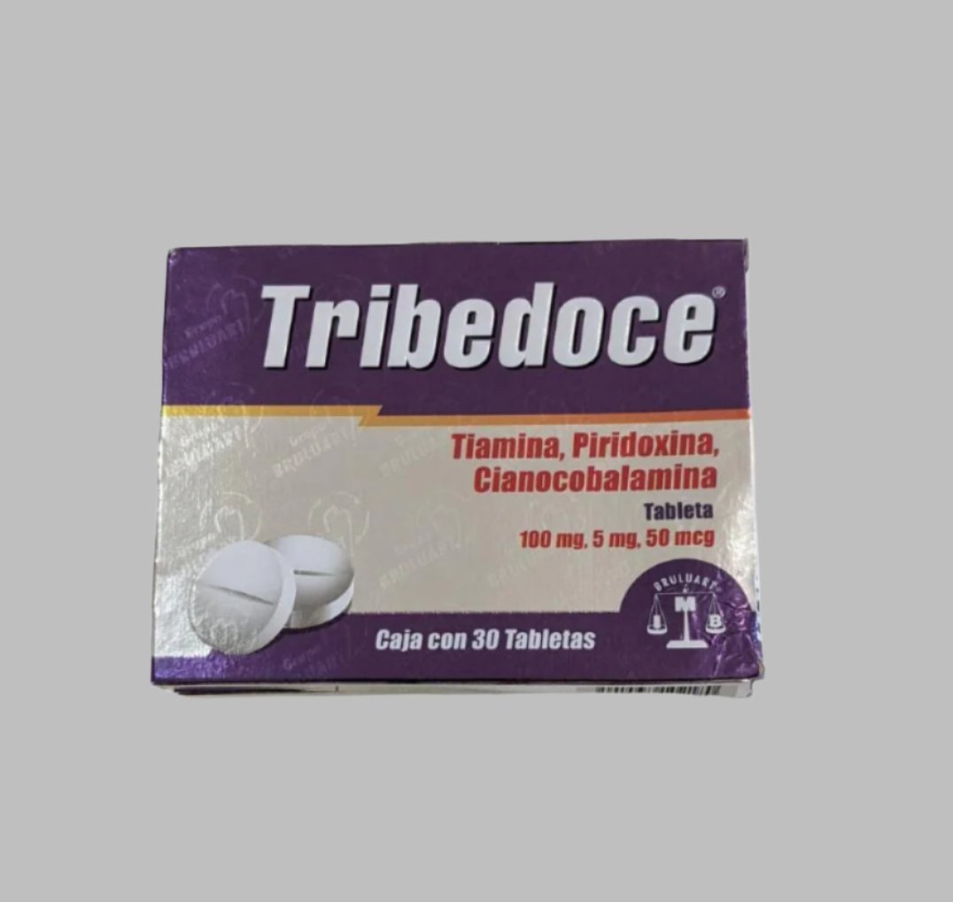 2-PK Tribedoce Thiamin, Pyridoxine and Cyanocobalamin 100mg, 5mg, 50mcg 30 tablets