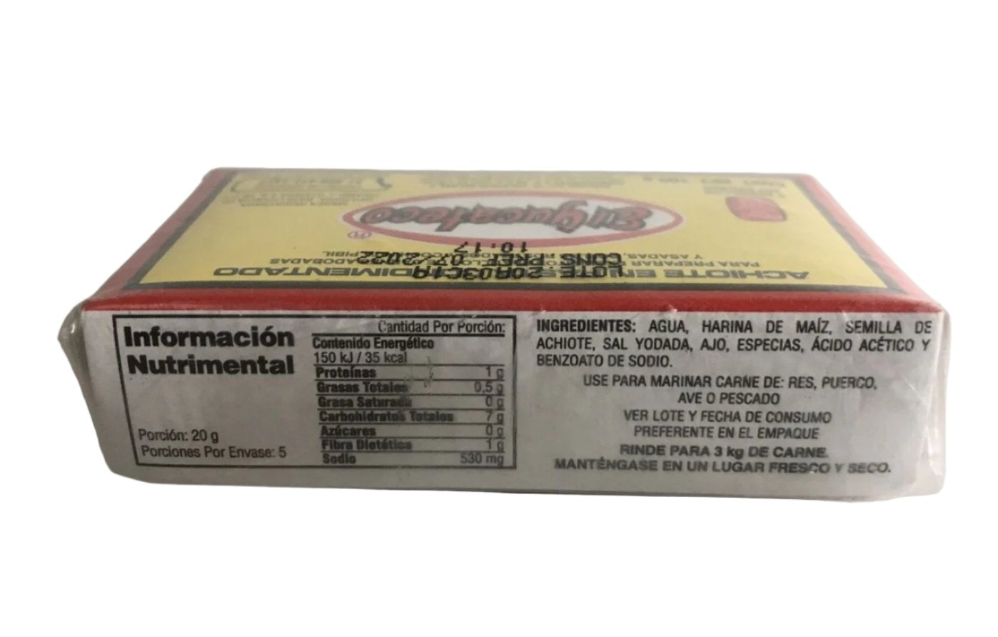 3-Pk El Yucateco Achiote Paste Annatto Condiment Paste 100g