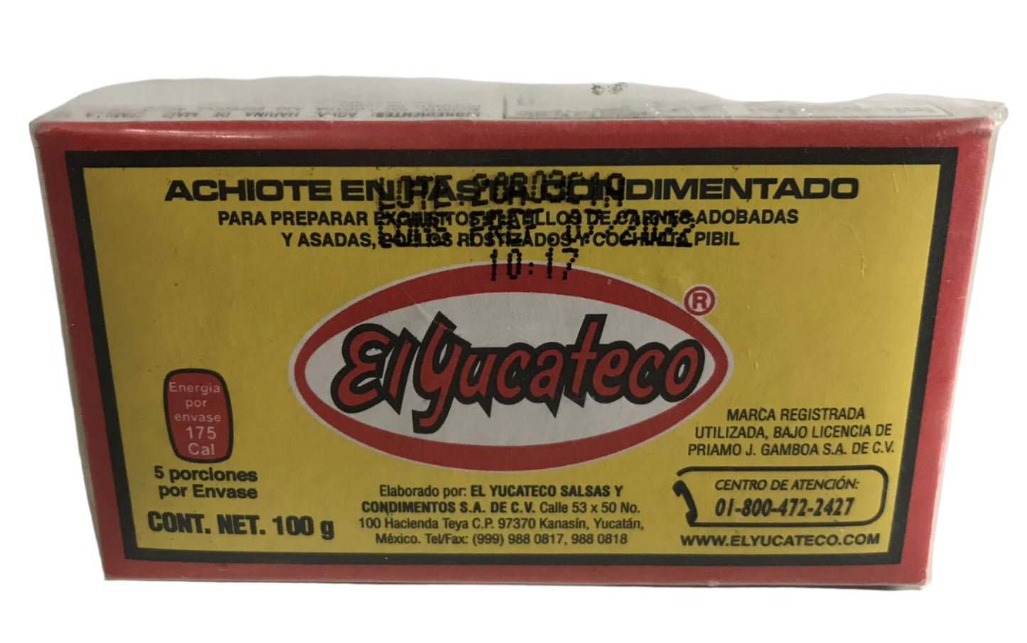 3-Pk El Yucateco Achiote Paste Annatto Condiment Paste 100g