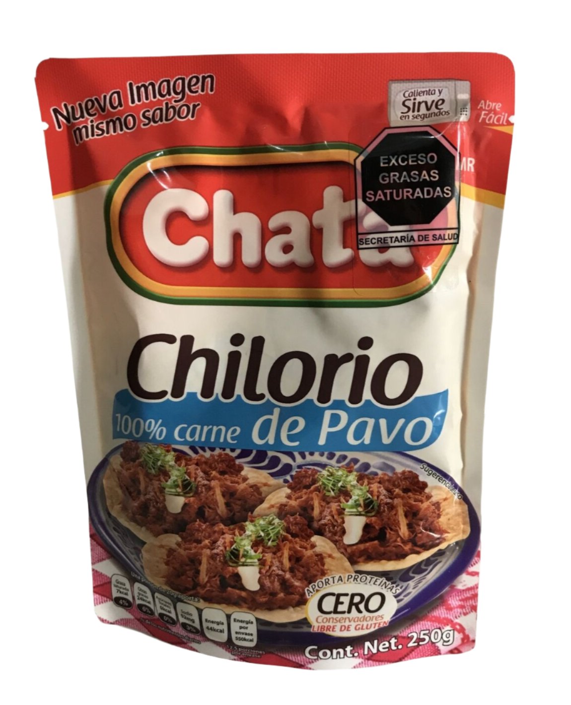 4-Pack Chata Seasoned Turkey Chilorio / Chata Chilorio Pavo 215g/7.5oz ea.