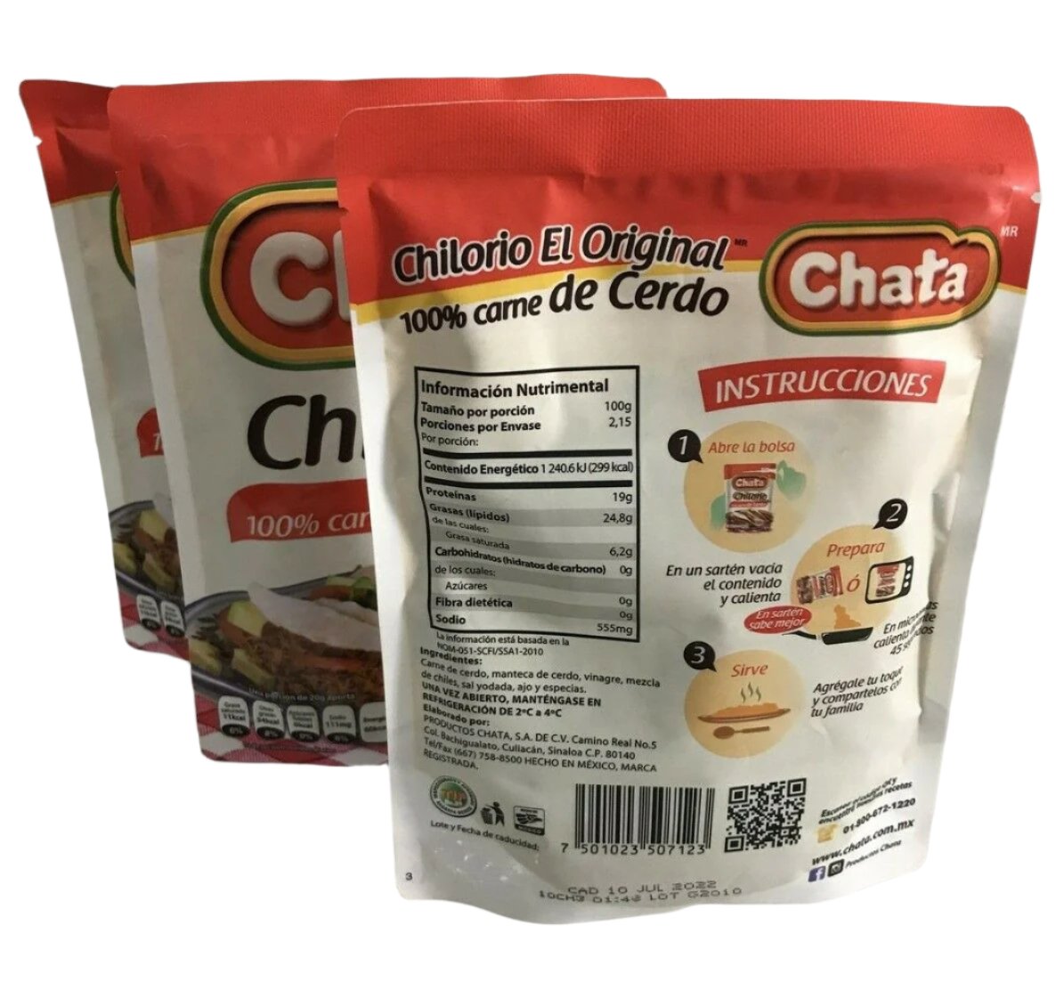 4-Pack Chata Mexican Pork Chilorio 215g/7.5oz ea.