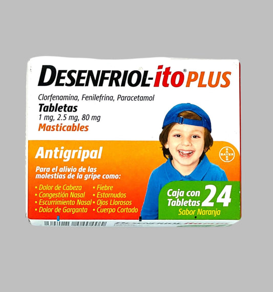 Desenfriol-ito PLUS Anti-Flu Relief Pediatric 24 Orange Flavored Chewables