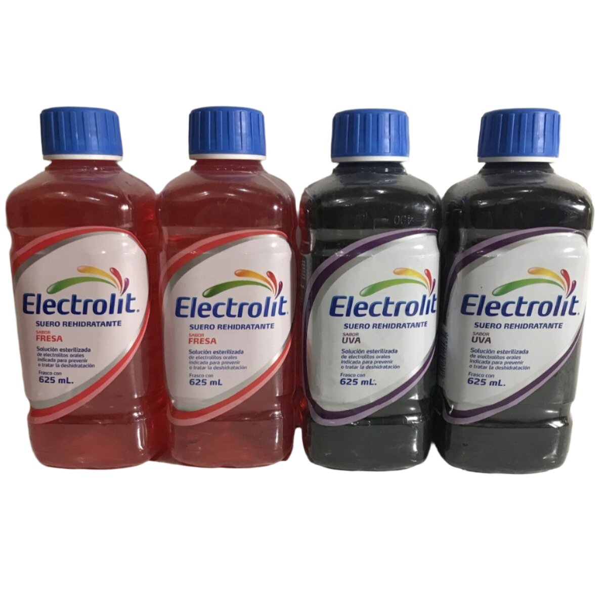 4-Pk Electrolit Oral Electrolyte Solution Grape & Strawberry 21.1oz/625ml ea.