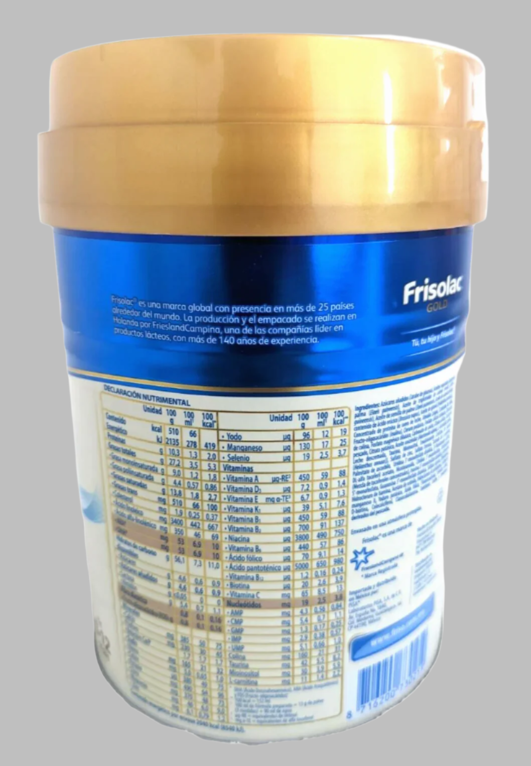 FRISOLAC Gold Lactose Free Infant Formula 0-12 Months 400g / 14oz.