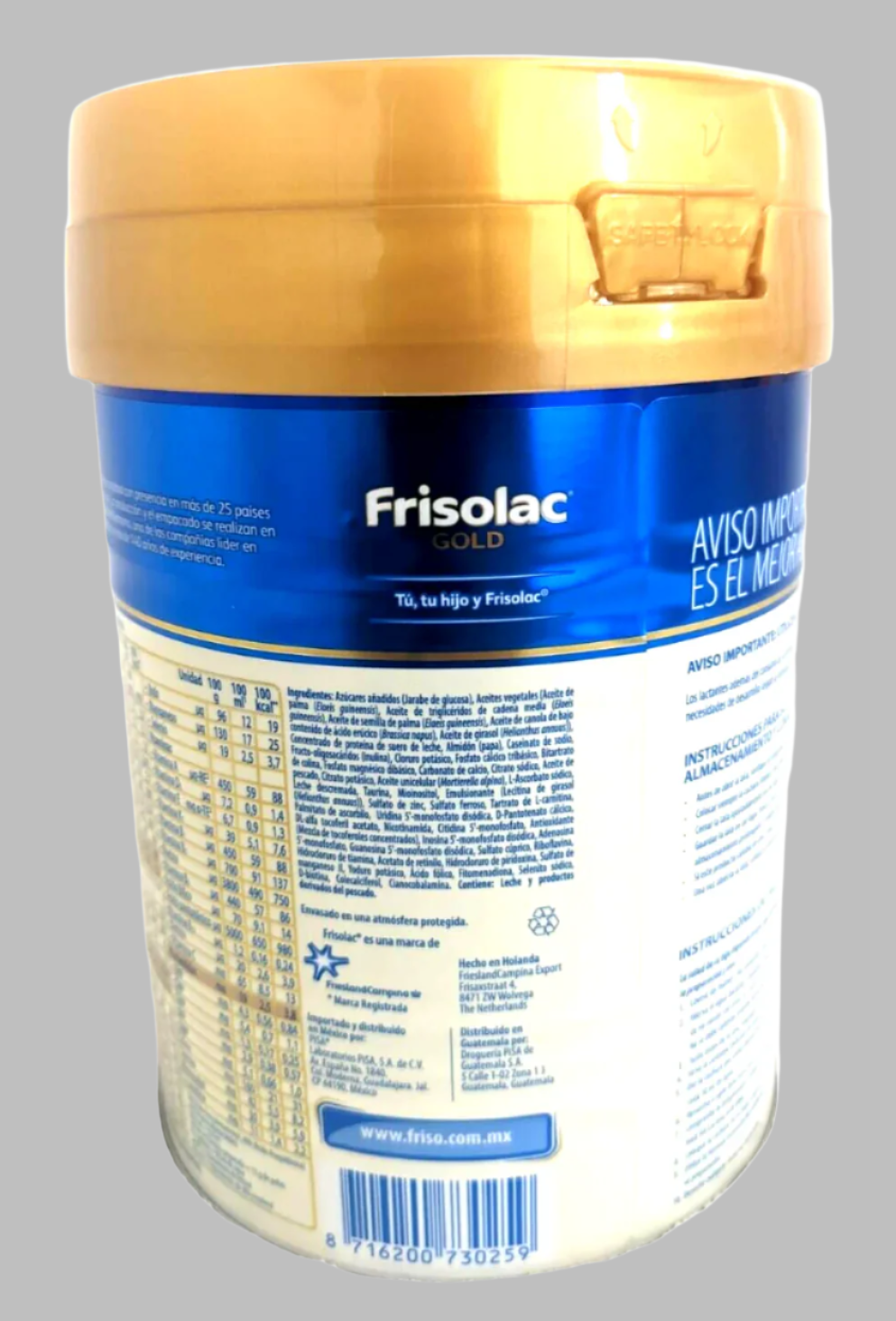 FRISOLAC Gold Lactose Free Infant Formula 0-12 Months 400g / 14oz.