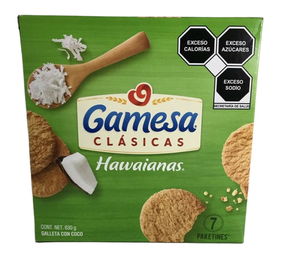 2-Pk Gamesa Hawaiana Cookies w/Coconut / Clásica Hawaianas  630gr/22oz