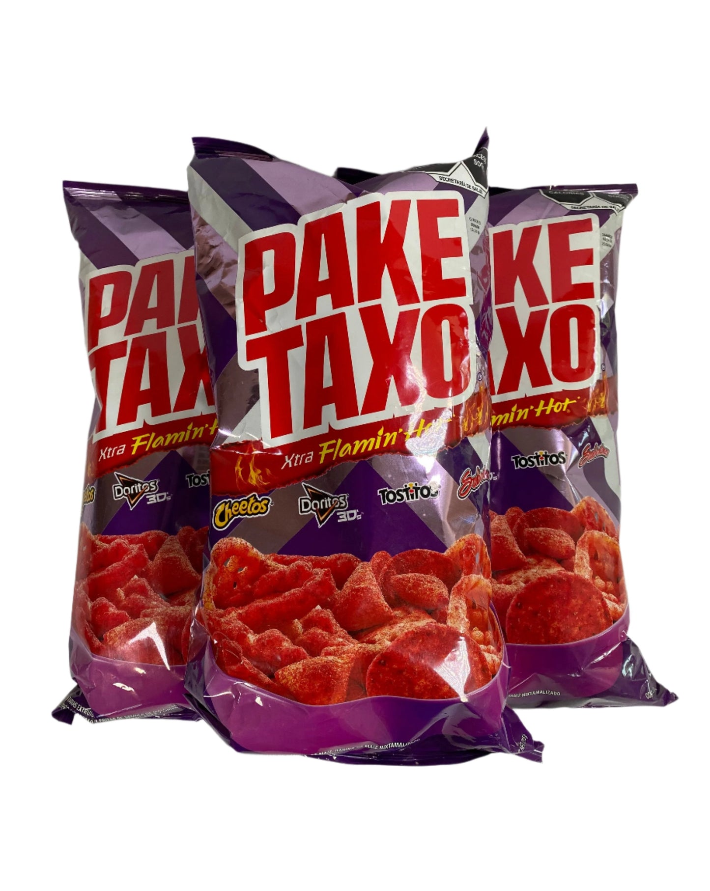 3-Pk Jumbo Paketaxo Flamin Hot Assorted Mex Chips 215g/8oz