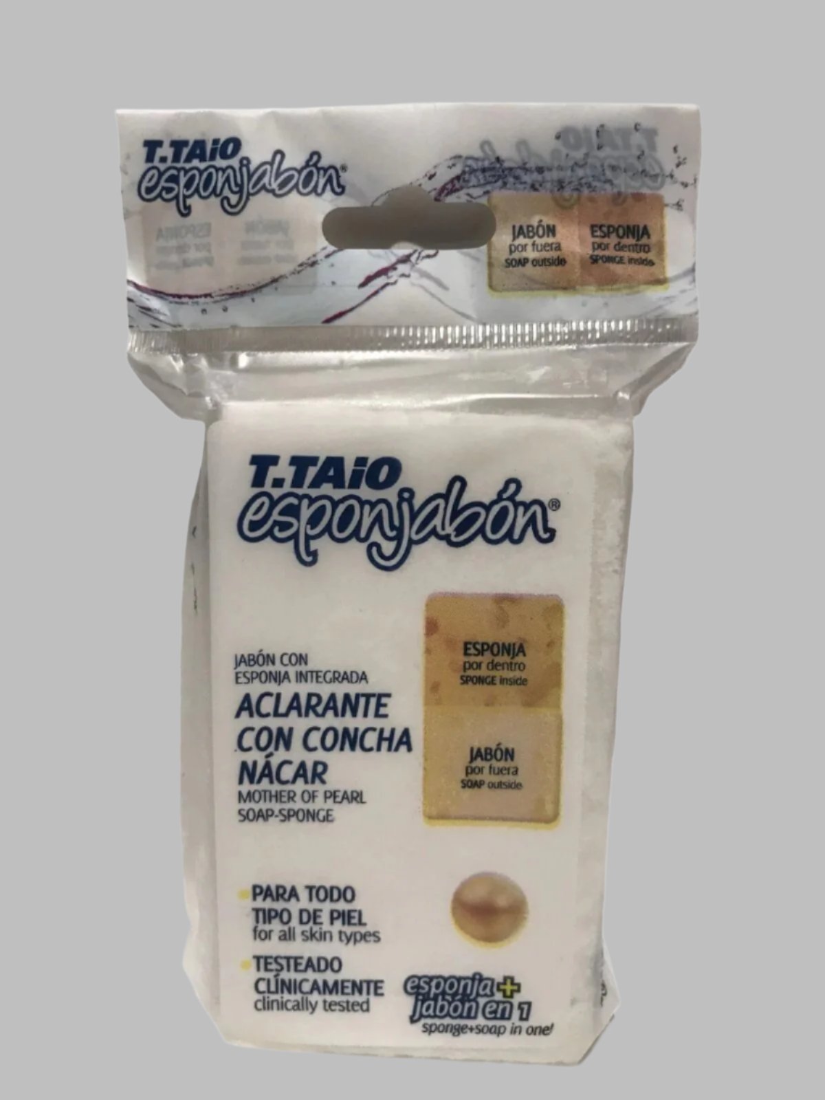 2-Pk T.TAiO  Mother-of-Pearl Soap Sponge / Esponjabon Aclarante Concha Nácar