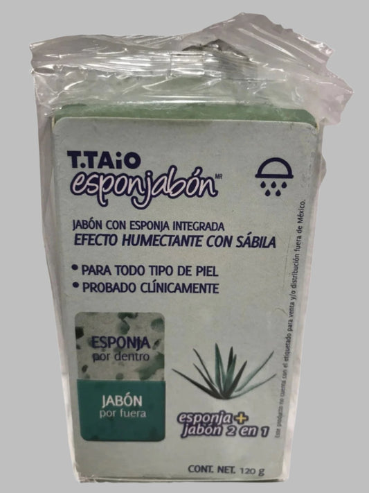 2-Pk T.TAiO Moisturizing Aloe Sponge Soap / T.TAiO Esponjabon Humectante Savila